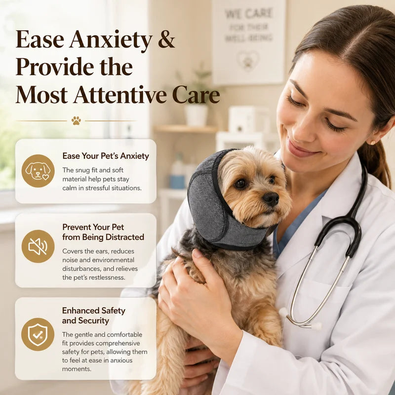 CalmPaws Noise-Reducing Dog Ear Muffs – Soft Sound Insulation Head Cover | Waterproof Anxiety Relief & Grooming Comfort
