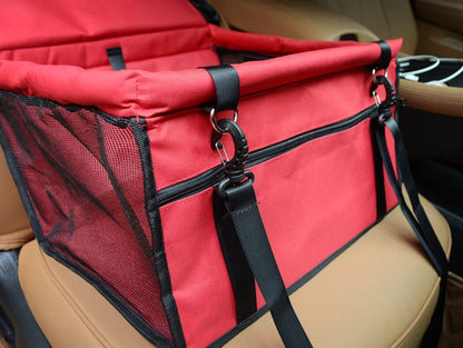 RoadPaws Travel Carrier – Foldable Dog Car Seat & Pet Carrier | Breathable Oxford Travel Bag | Secure Car Hammock for Small Dogs & Cats