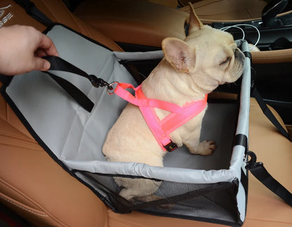 RoadPaws Travel Carrier – Foldable Dog Car Seat & Pet Carrier | Breathable Oxford Travel Bag | Secure Car Hammock for Small Dogs & Cats