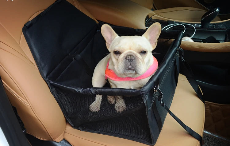 RoadPaws Travel Carrier – Foldable Dog Car Seat & Pet Carrier | Breathable Oxford Travel Bag | Secure Car Hammock for Small Dogs & Cats