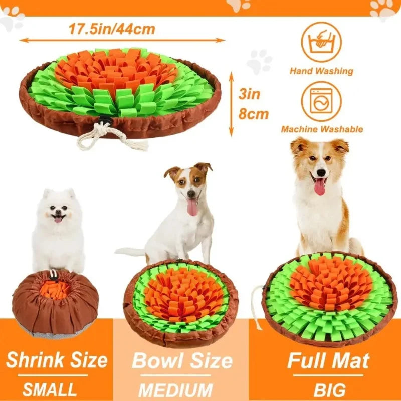 SniffNest Foraging Mat – Washable Felt Snuffle Mat | Interactive Slow Feeder | Dog Enrichment & Training Toy