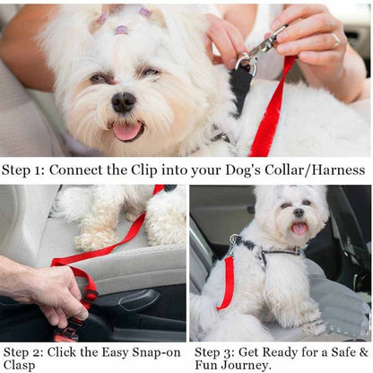 DriveGuard Adjustable Pet Car Safety Seat Belt – Secure Travel Harness Lead for Dogs & Cats