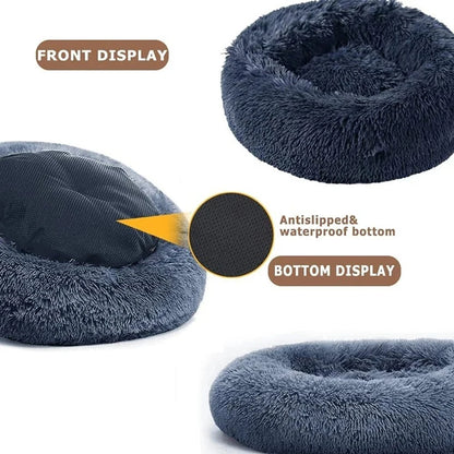 CloudNest Calming Dog Bed – Ultra-Soft Plush Pet Bed | Warm Washable Round Dog Sofa | Non-Slip Comfort Bed for Dogs & Cats