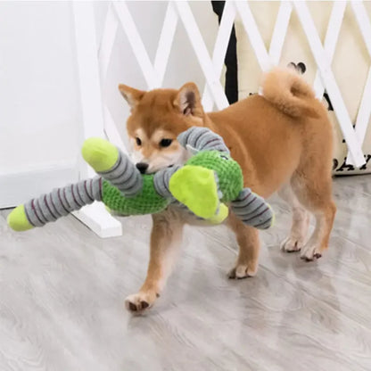ToughTails Plush Squeaky Dog Toy – Durable Animal Chew Toy | Bite-Resistant Dental Training | Interactive Plush Toy for Large Dogs