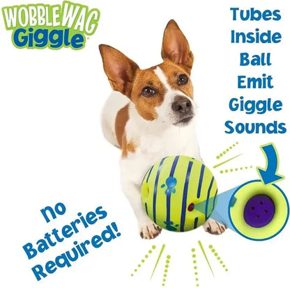 WaggleJoy Giggle Ball – Interactive Dog Toy Ball | Mental Stimulation | IQ Training & Active Play