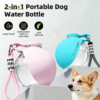 HydraPaw Travel Bottle – 2-in-1 Portable Water Bottle & Foldable Feeding Bowl for Dogs