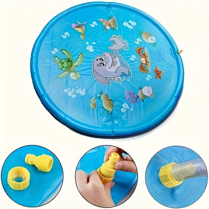 SplashCool Pet Bath Pool – Heavy-Duty Dog Splash Pad | Water Spray Cooling Basin | Non-Slip Outdoor Summer Play Pool