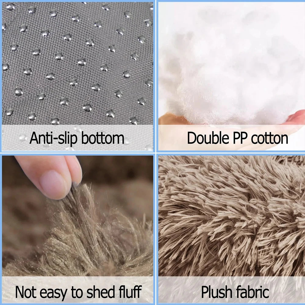 CloudNest Calming Dog Bed – Ultra-Soft Plush Pet Bed | Warm Washable Round Dog Sofa | Non-Slip Comfort Bed for Dogs & Cats