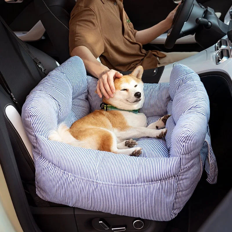 ComfortCruise Pet Car Seat Bed – Washable Dog Travel Bed | Breathable Booster Kennel | Secure Car Seat for Dogs & Cats