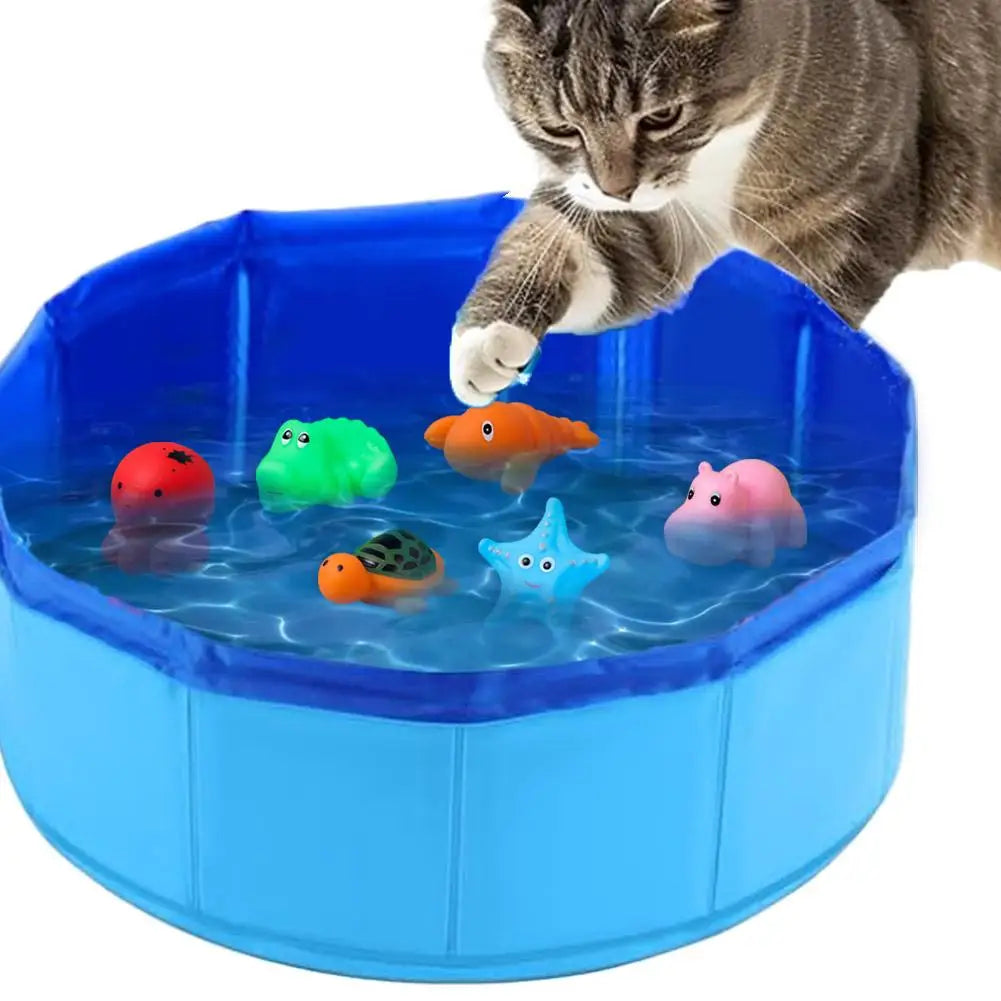 AquaPaws Foldable Pet Pool – Portable Dog & Cat Bath Pool | Collapsible PVC Swimming & Interactive Water Play Basin