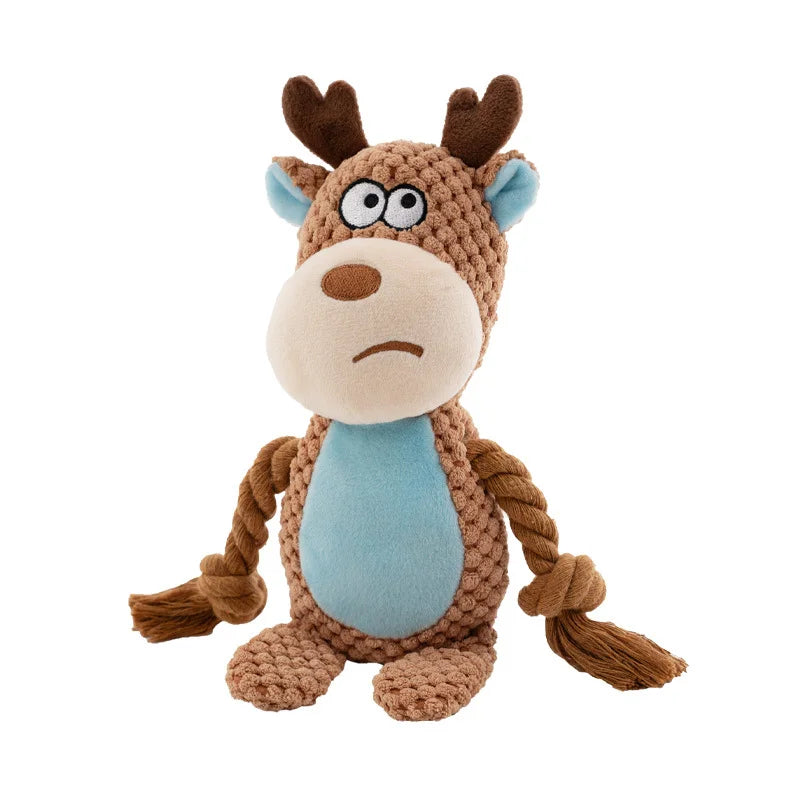 SnuggleSqueak Plush Chew Toy – Durable Squeaky Interactive Toy for Small & Medium Dogs