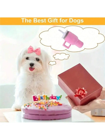Sip & Squeak Plush Cup Toy – Interactive Dog Chew Toy | Soft Squeaky Teething Toy | Bite-Resistant Plush Toy for Puppies & Dogs