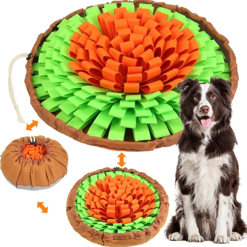 SniffNest Foraging Mat – Washable Felt Snuffle Mat | Interactive Slow Feeder | Dog Enrichment & Training Toy