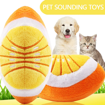 PlayPals Plush Squeaky Toy – Cute Fruit & Animal Dog Toy | Interactive Chew Toy | Soft Plush Squeaker for Dogs & Cats