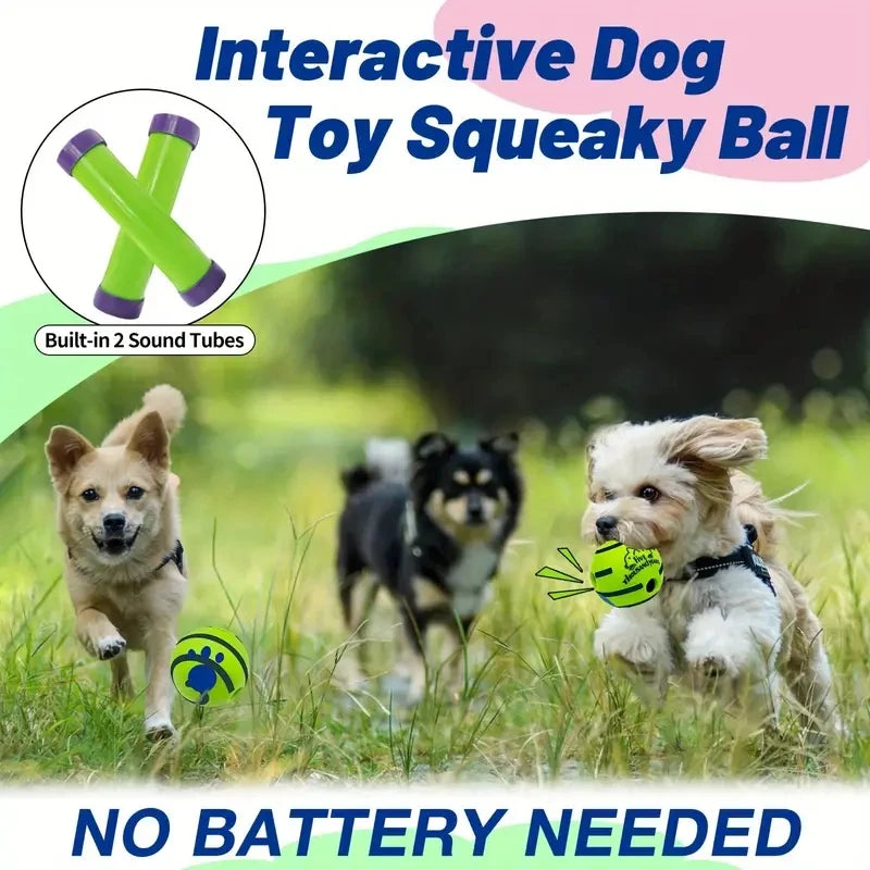 WaggleJoy Giggle Ball – Interactive Dog Toy Ball | Mental Stimulation | IQ Training & Active Play