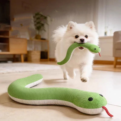 SlitherSnug Plush Snake Toy – Interactive Dog &amp; Cat Toy | Soft Fleece Chew & Kick Toy | Indoor Pet Enrichment