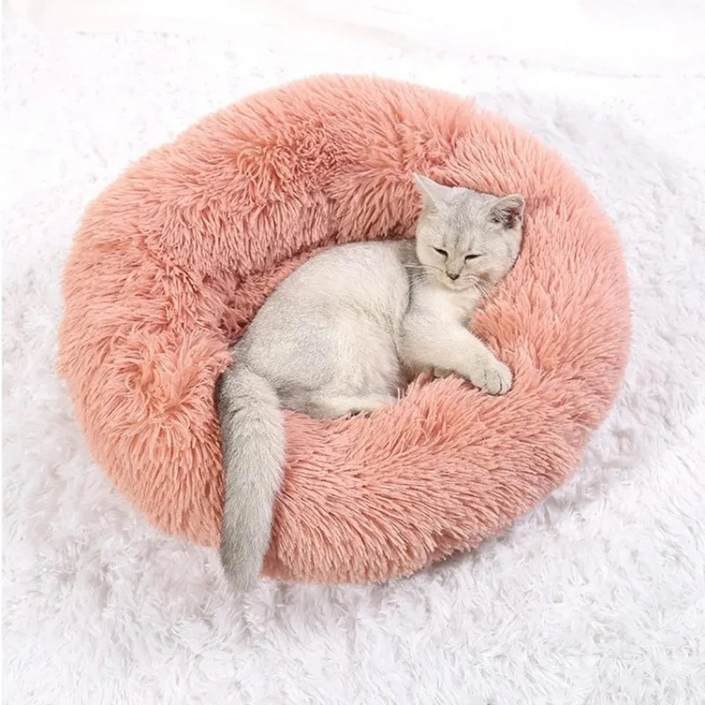 CloudNest Calming Dog Bed – Ultra-Soft Plush Pet Bed | Warm Washable Round Dog Sofa | Non-Slip Comfort Bed for Dogs & Cats