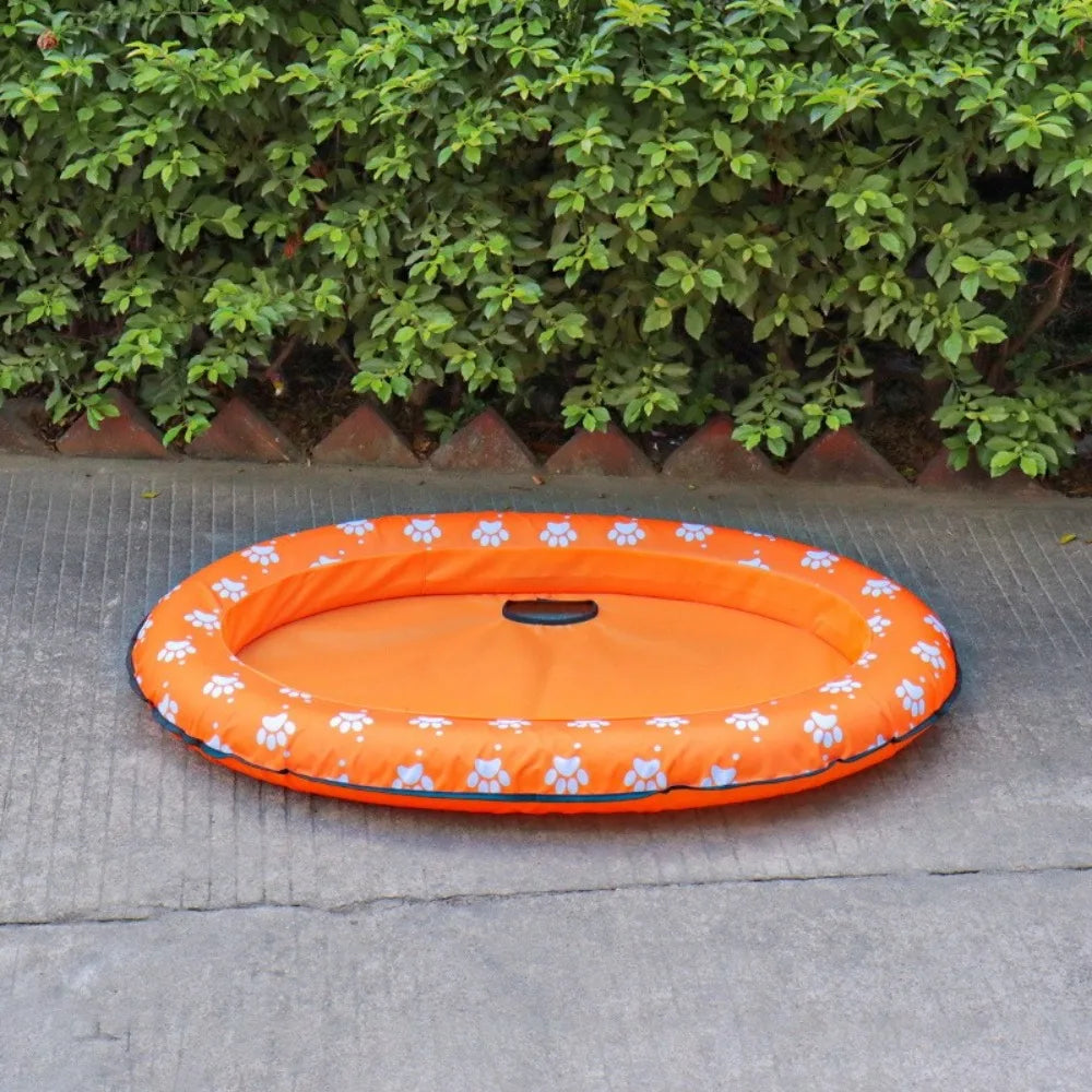 AquaLounge Foldable Dog Float – Portable Pet Pool Float | Soft Cooling PVC Floating Raft | Summer Water Lounger for Dogs