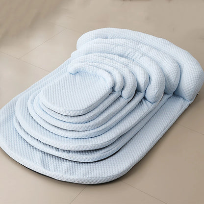 BreezeNest Cooling Pet Bed – Breathable Ice Silk Dog Mattress | Summer Washable Cushion with Pillow | Non-Slip Bed for Dogs & Cats
