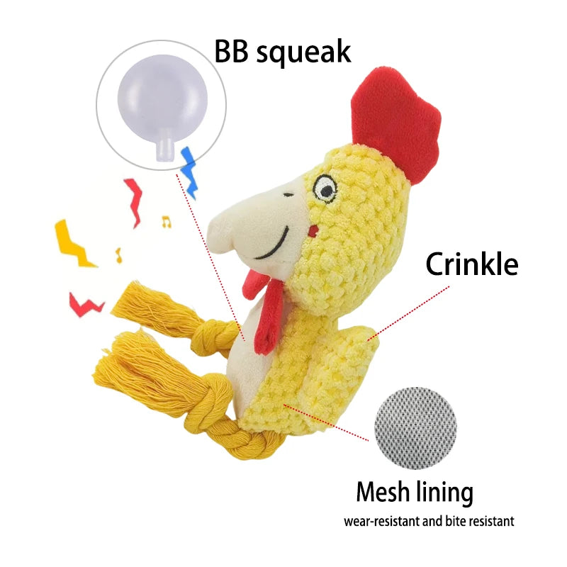 SnuggleSqueak Plush Chew Toy – Durable Squeaky Interactive Toy for Small & Medium Dogs