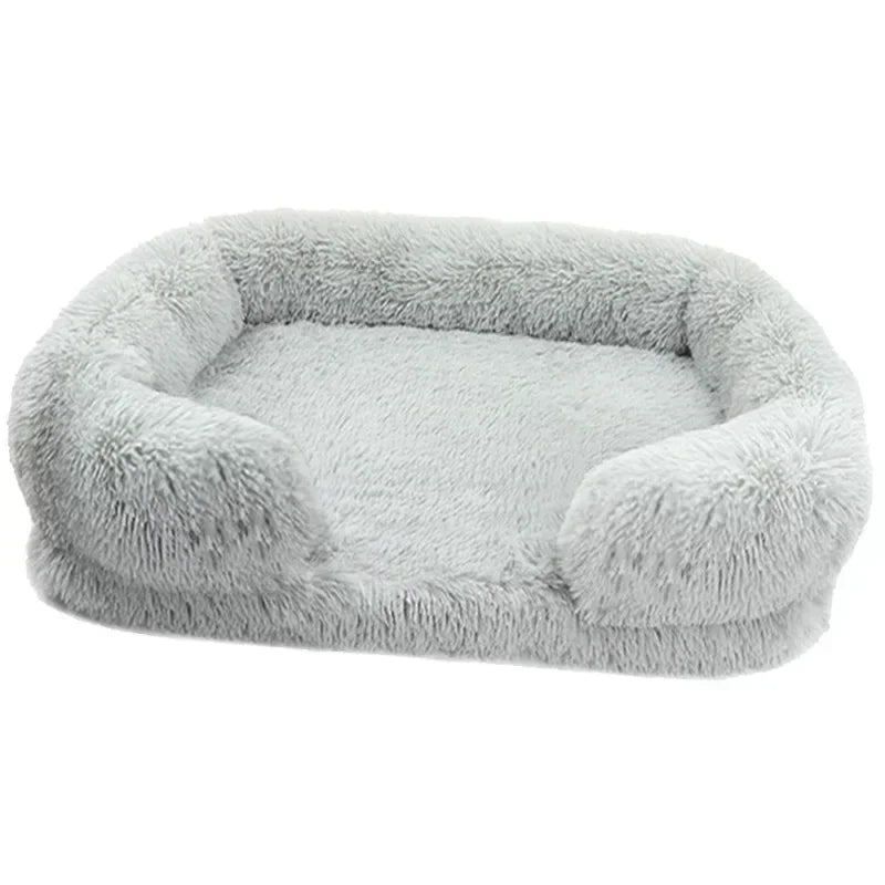 SnuggleHaven Plush Dog Bed – Washable Rectangular Pet Mattress | Soft Corduroy Winter Bed | Cosy Dog & Cat Cushion for All Breeds