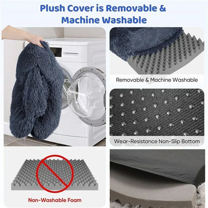 SnuggleHaven Plush Dog Bed – Washable Rectangular Pet Mattress | Soft Corduroy Winter Bed | Cosy Dog & Cat Cushion for All Breeds