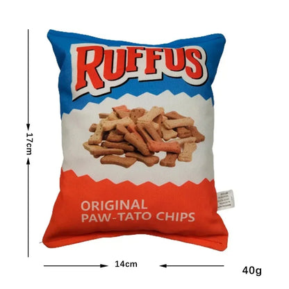 CrunchPaws Crisps Plush Dog Toy – Squeaky Chew Toy | Fun Snack-Inspired Plush | Interactive Dental Play Toy