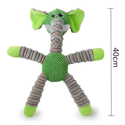 ToughTails Plush Squeaky Dog Toy – Durable Animal Chew Toy | Bite-Resistant Dental Training | Interactive Plush Toy for Large Dogs