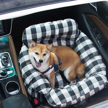 ComfortCruise Pet Car Seat Bed – Washable Dog Travel Bed | Breathable Booster Kennel | Secure Car Seat for Dogs & Cats