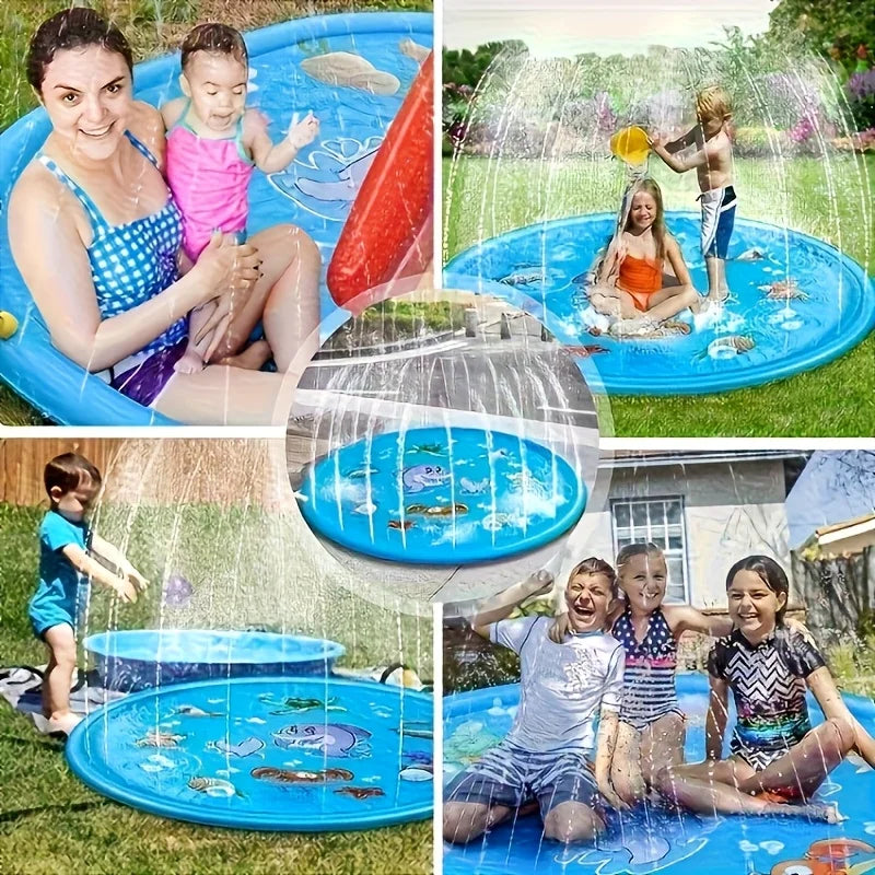SplashCool Pet Bath Pool – Heavy-Duty Dog Splash Pad | Water Spray Cooling Basin | Non-Slip Outdoor Summer Play Pool