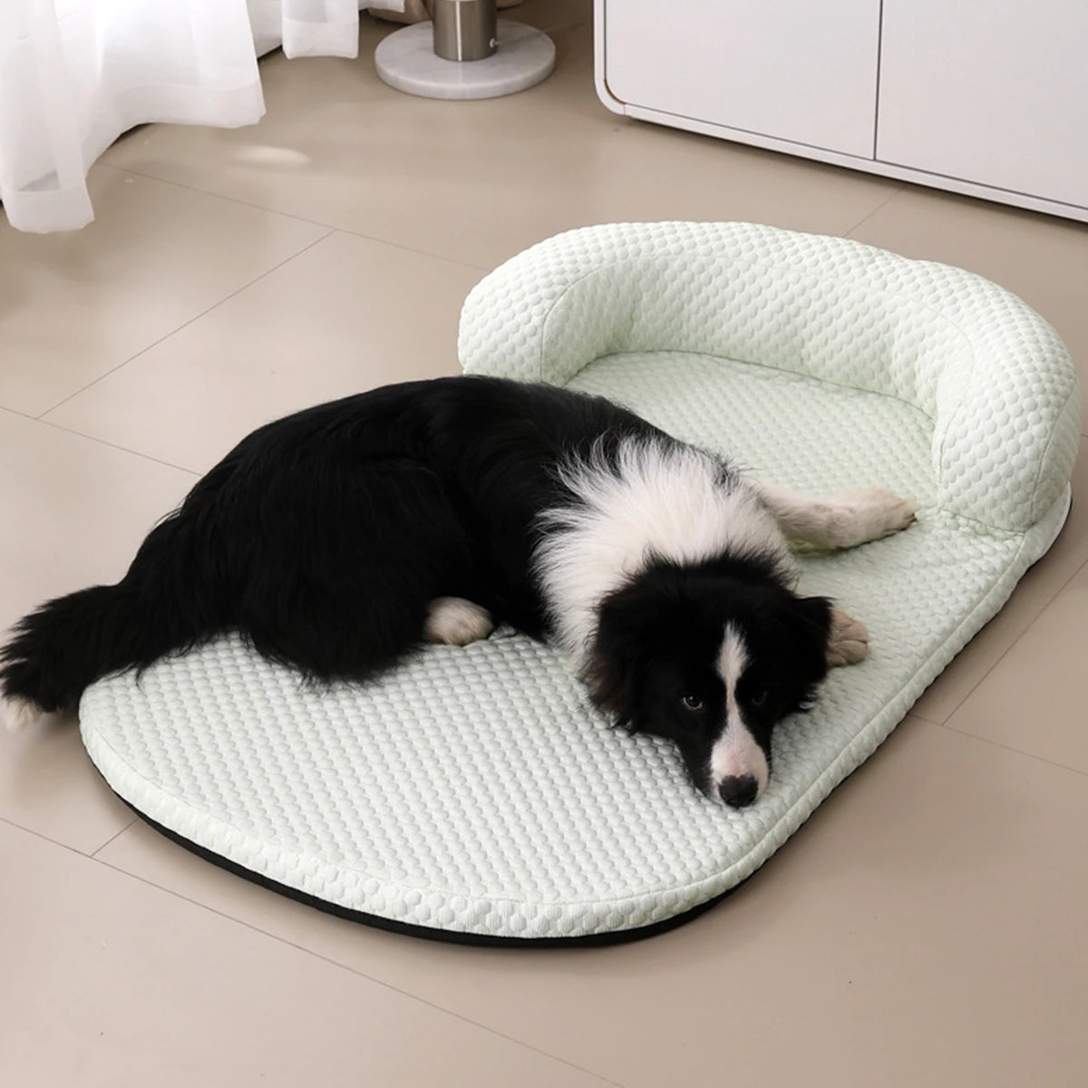 BreezeNest Cooling Pet Bed – Breathable Ice Silk Dog Mattress | Summer Washable Cushion with Pillow | Non-Slip Bed for Dogs & Cats