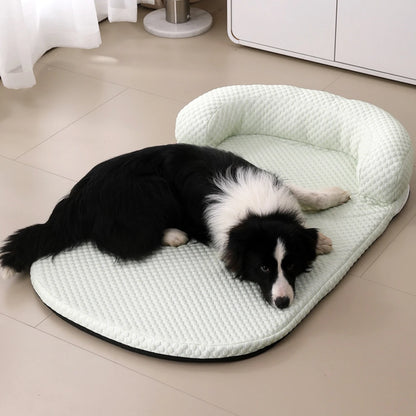 BreezeNest Cooling Pet Bed – Breathable Ice Silk Dog Mattress | Summer Washable Cushion with Pillow | Non-Slip Bed for Dogs & Cats