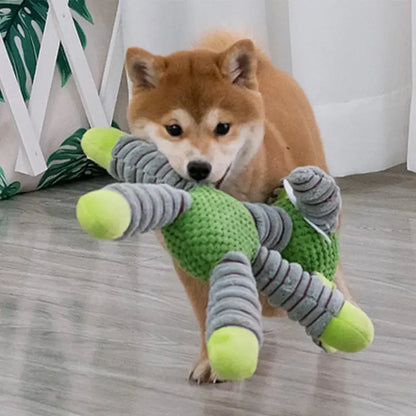 ToughTails Plush Squeaky Dog Toy – Durable Animal Chew Toy | Bite-Resistant Dental Training | Interactive Plush Toy for Large Dogs