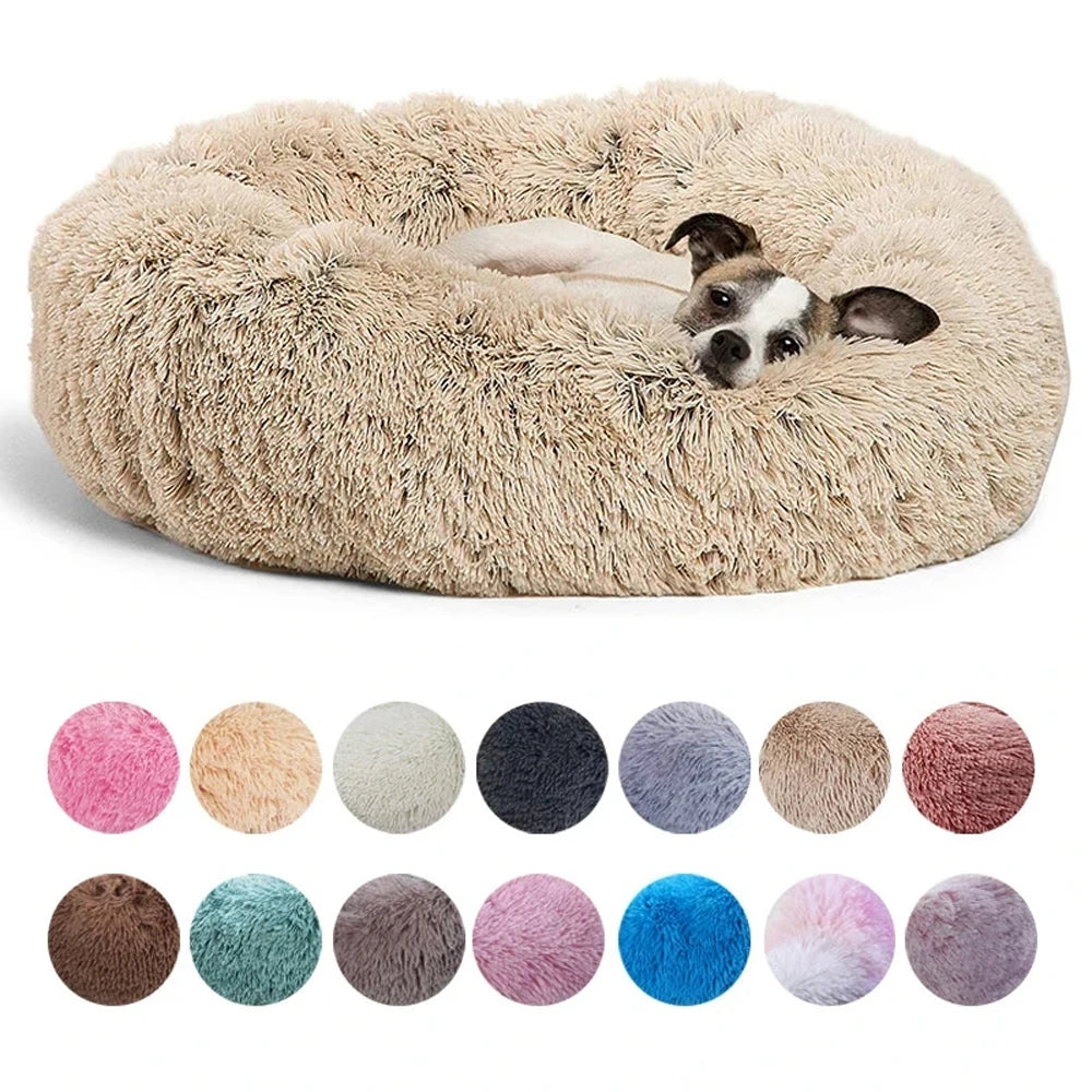CloudNest Calming Dog Bed – Ultra-Soft Plush Pet Bed | Warm Washable Round Dog Sofa | Non-Slip Comfort Bed for Dogs & Cats