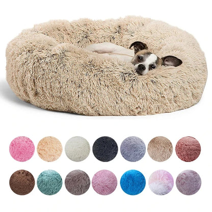 CloudNest Calming Dog Bed – Ultra-Soft Plush Pet Bed | Warm Washable Round Dog Sofa | Non-Slip Comfort Bed for Dogs & Cats