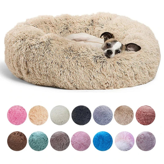CloudNest Calming Dog Bed – Ultra-Soft Plush Pet Bed | Warm Washable Round Dog Sofa | Non-Slip Comfort Bed for Dogs & Cats