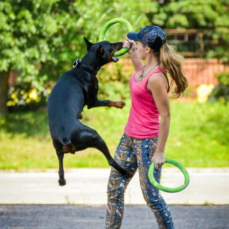 AeroFetch EVA Flying Ring – Floating Dog Frisbee Toy | Durable Bite-Resistant Training Disc | Interactive Outdoor Fetch Toy