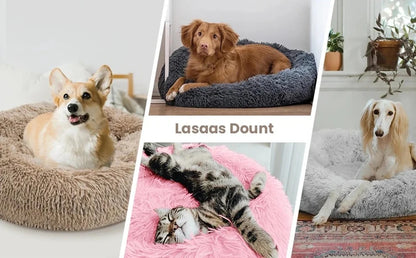 CloudNest Calming Dog Bed – Ultra-Soft Plush Pet Bed | Warm Washable Round Dog Sofa | Non-Slip Comfort Bed for Dogs & Cats