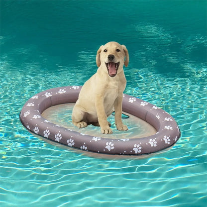 AquaLounge Foldable Dog Float – Portable Pet Pool Float | Soft Cooling PVC Floating Raft | Summer Water Lounger for Dogs