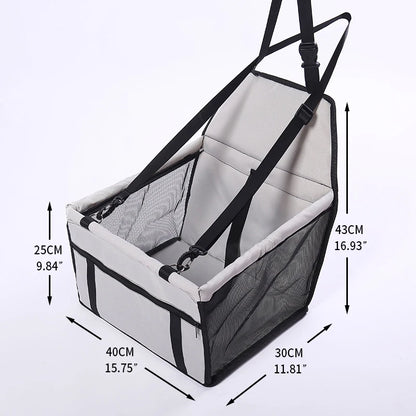 RoadPaws Travel Carrier – Foldable Dog Car Seat & Pet Carrier | Breathable Oxford Travel Bag | Secure Car Hammock for Small Dogs & Cats