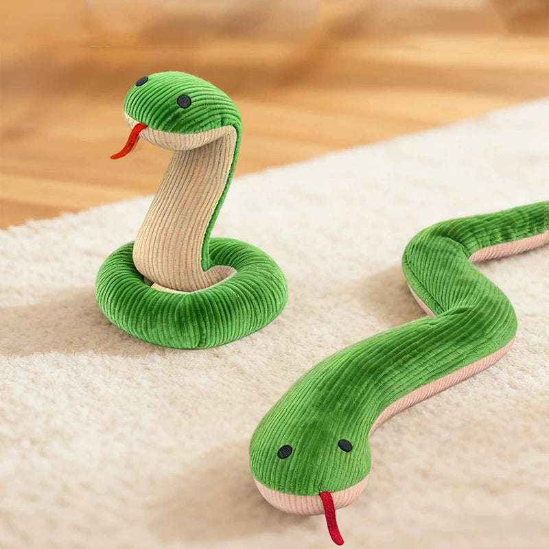 SlitherSnug Plush Snake Toy – Interactive Dog &amp; Cat Toy | Soft Fleece Chew & Kick Toy | Indoor Pet Enrichment