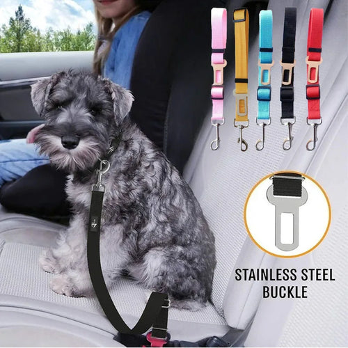 DriveGuard Adjustable Pet Car Safety Seat Belt – Secure Travel Harness Lead for Dogs & Cats