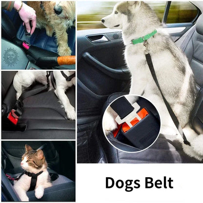 DriveGuard Adjustable Pet Car Safety Seat Belt – Secure Travel Harness Lead for Dogs & Cats