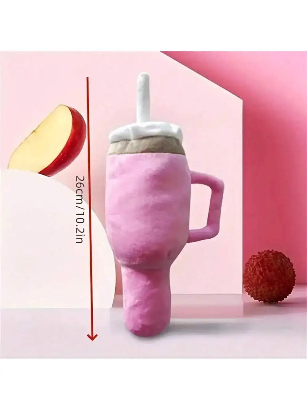Sip & Squeak Plush Cup Toy – Interactive Dog Chew Toy | Soft Squeaky Teething Toy | Bite-Resistant Plush Toy for Puppies & Dogs