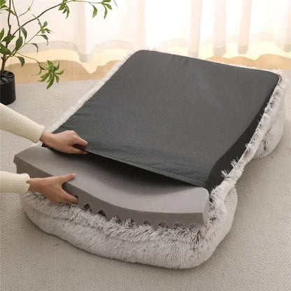 SnuggleHaven Plush Dog Bed – Washable Rectangular Pet Mattress | Soft Corduroy Winter Bed | Cosy Dog & Cat Cushion for All Breeds