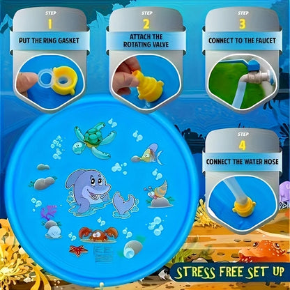 SplashCool Pet Bath Pool – Heavy-Duty Dog Splash Pad | Water Spray Cooling Basin | Non-Slip Outdoor Summer Play Pool