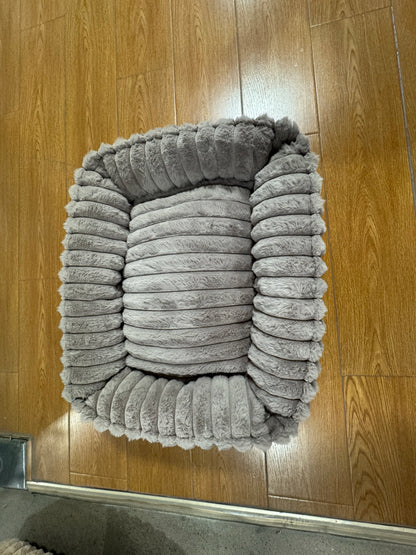 WarmNest Deluxe Dog Bed – Plush Rectangular Pet Sofa | Washable Corduroy Dog & Cat Bed | Cosy Winter Cushion with Removable Cover