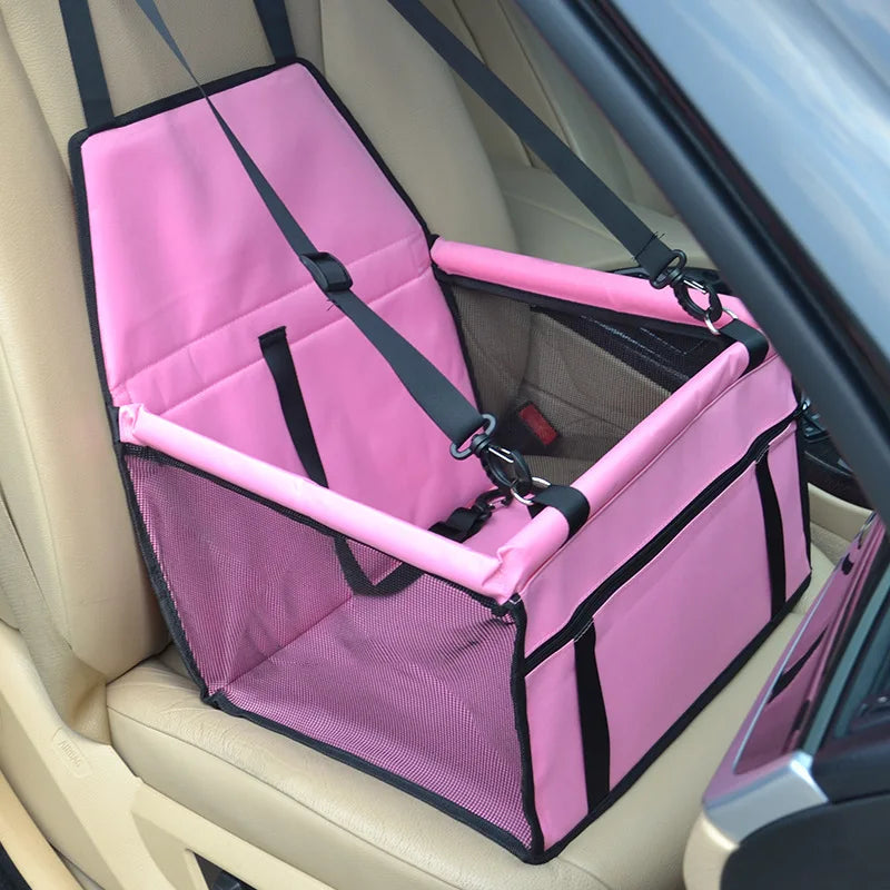 RoadPaws Travel Carrier – Foldable Dog Car Seat & Pet Carrier | Breathable Oxford Travel Bag | Secure Car Hammock for Small Dogs & Cats