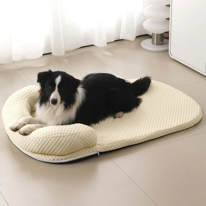 BreezeNest Cooling Pet Bed – Breathable Ice Silk Dog Mattress | Summer Washable Cushion with Pillow | Non-Slip Bed for Dogs & Cats