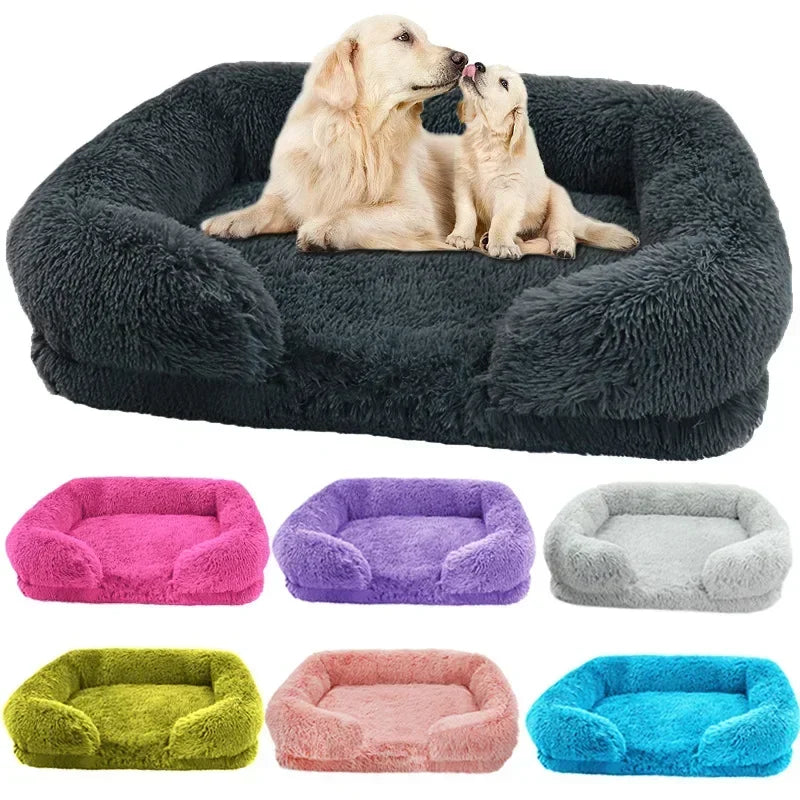 SnuggleHaven Plush Dog Bed – Washable Rectangular Pet Mattress | Soft Corduroy Winter Bed | Cosy Dog & Cat Cushion for All Breeds